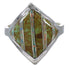 Silver Southwestern Turquoise Opal Ring Size 6-1/2 QX82445